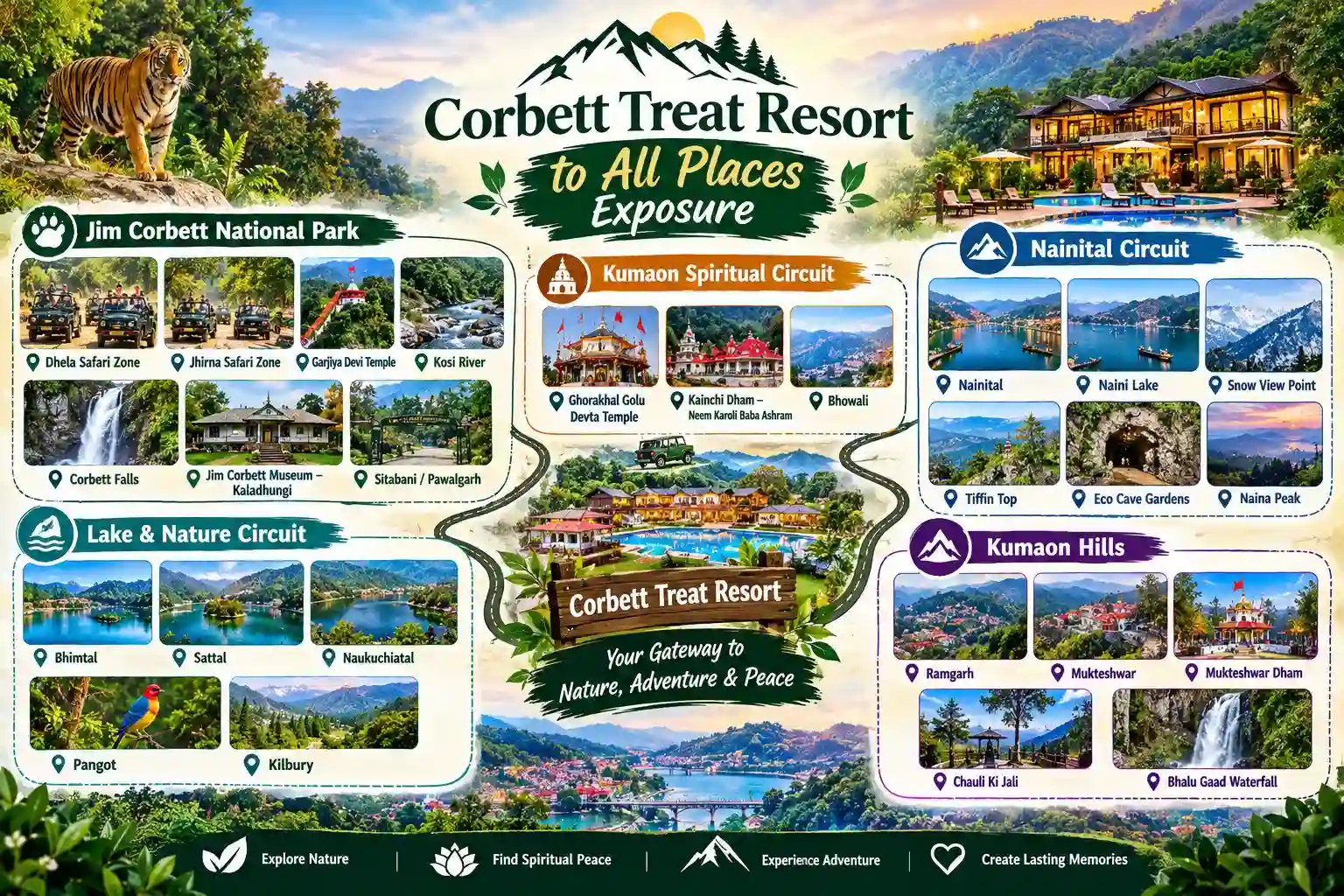 Tourist attractions and scenic places near Jim Corbett National Park, Uttarakhand
