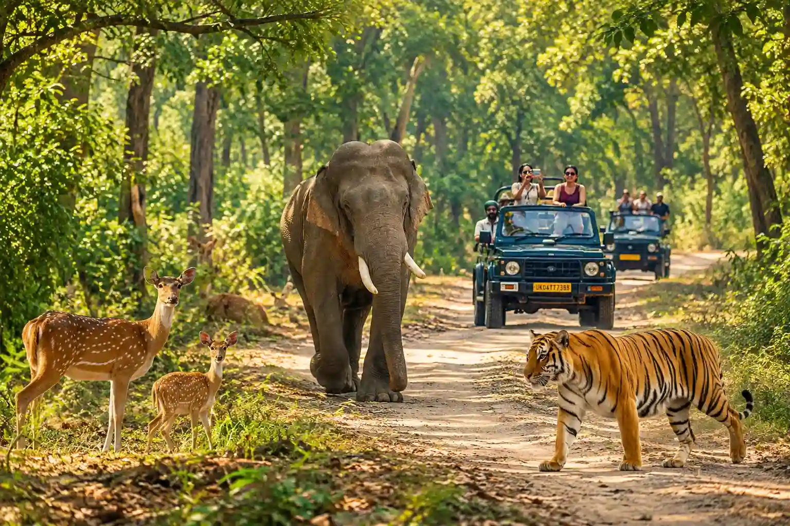 Royal Bengal tiger in Jim Corbett National Park near Corbett Treat Resort